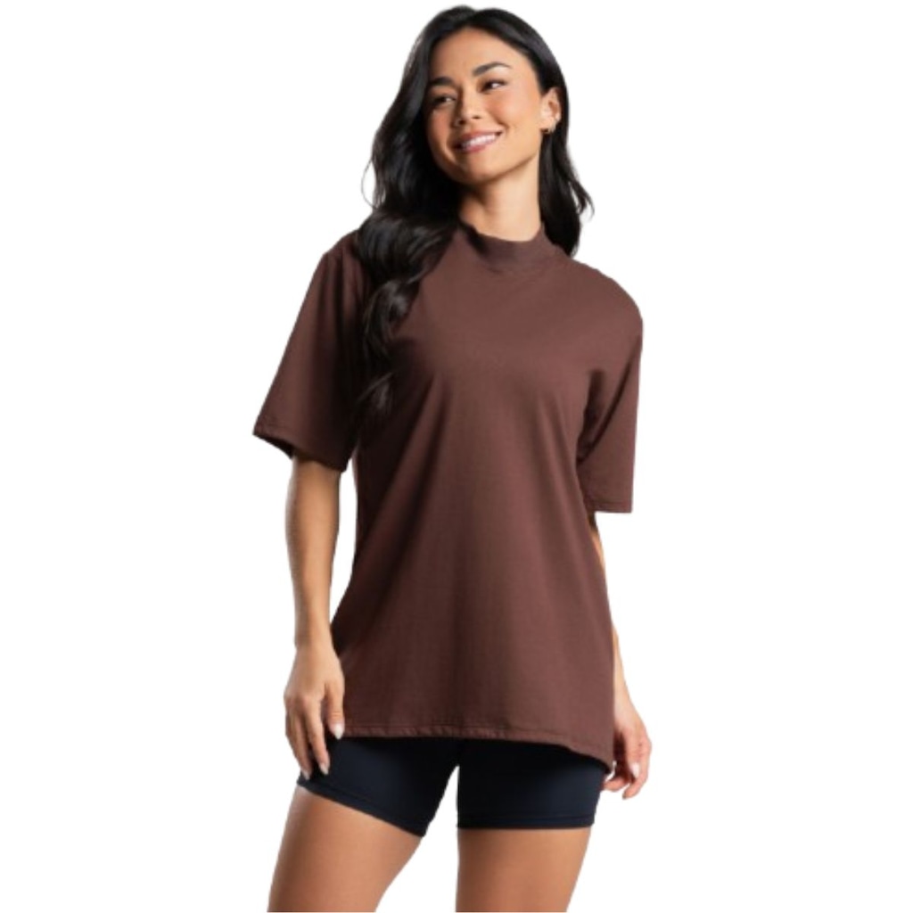Blusa Vekyo Gola Alta Oversized Feminina