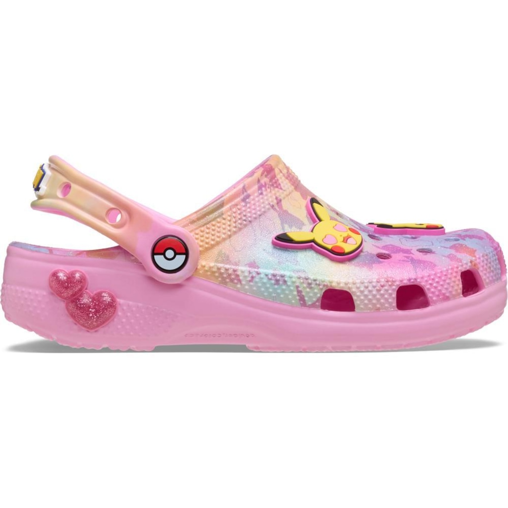 Sandália Unissex Crocs Pikachu Pink Classic Clog K Multi