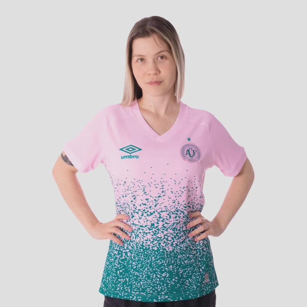 Imagem 4 do produto Camisa da Chapecoense 21/22 Umbro Feminina Outubro Rosa
