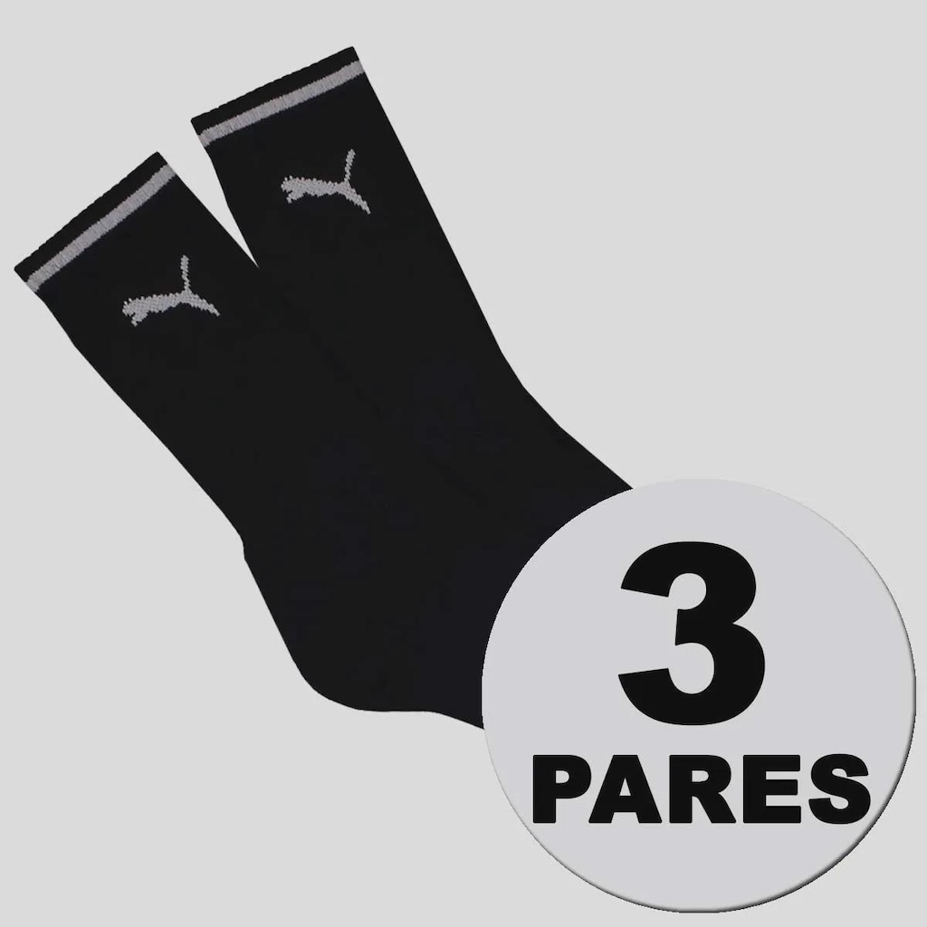 Kit 3 Pares de Meia Puma Cano Longo Unissex