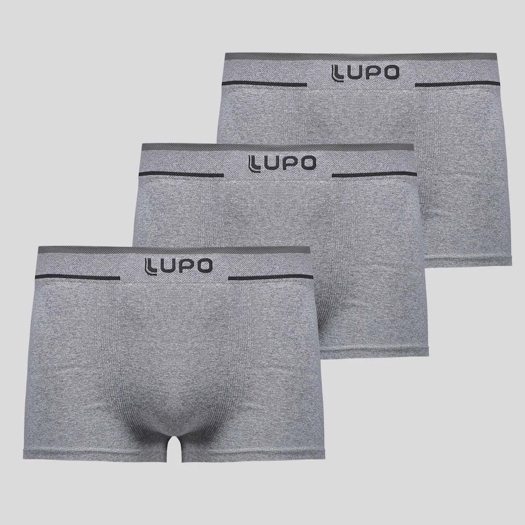 Kit 3 Cuecas Lupo Sunga Sem Costura Masculina