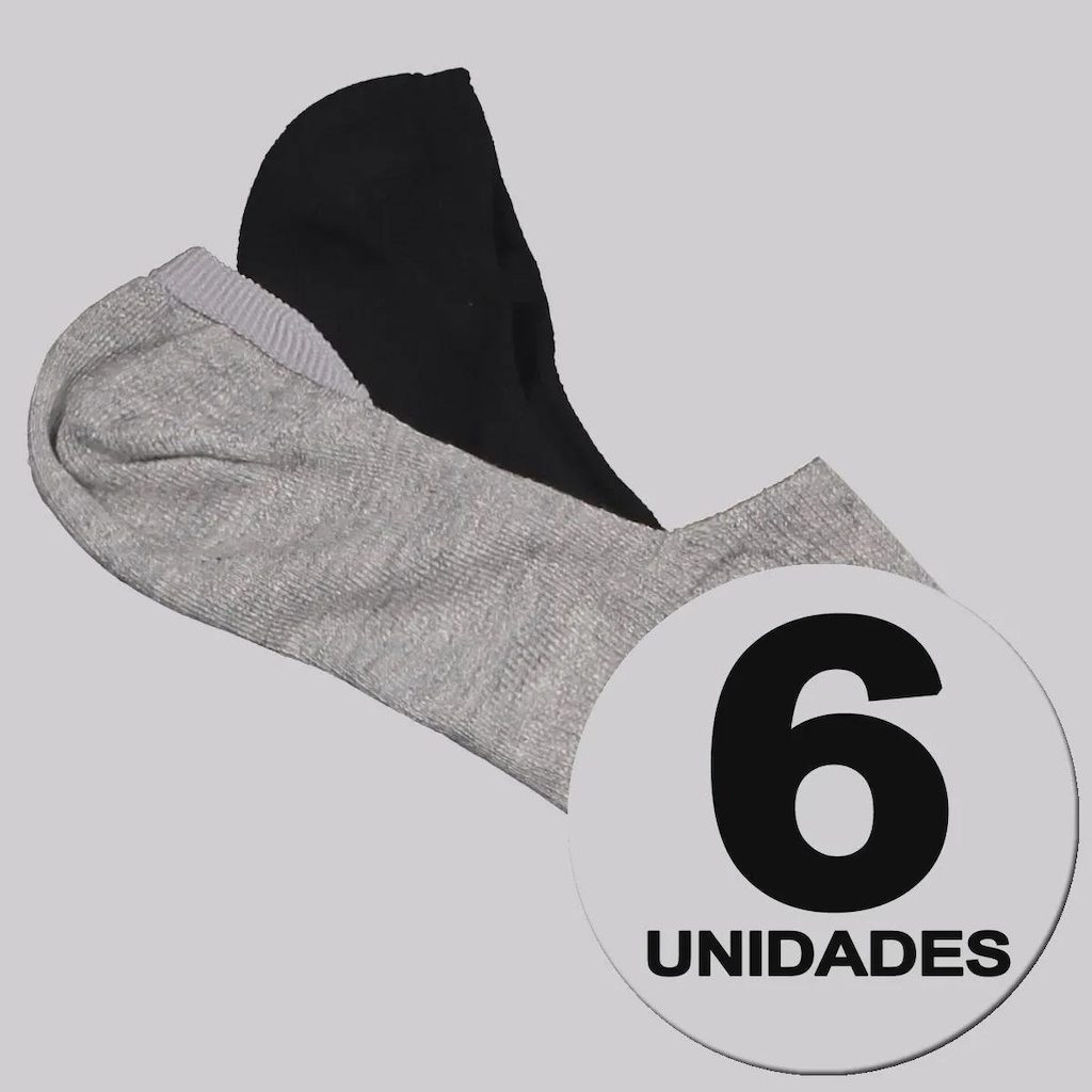 Kit 6 Pares de Meia Puma Invisível Masculina