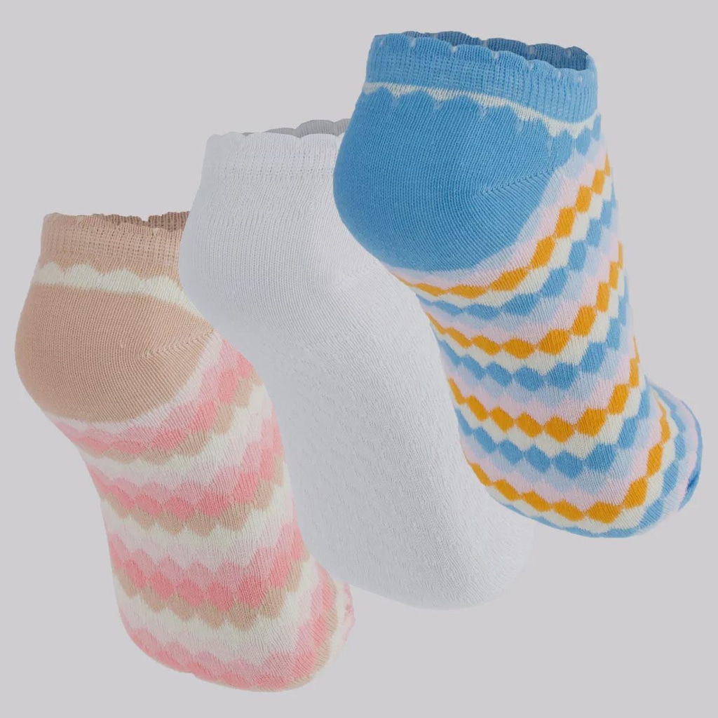 Imagem 2 do produto Kit 3 Pares de Meia Selene Cano Curto Feminino