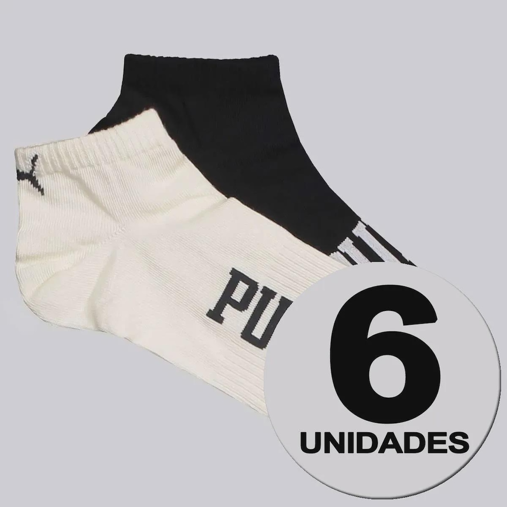Kit 6 Pares de Meia Puma Sapatilha Everday Masculina
