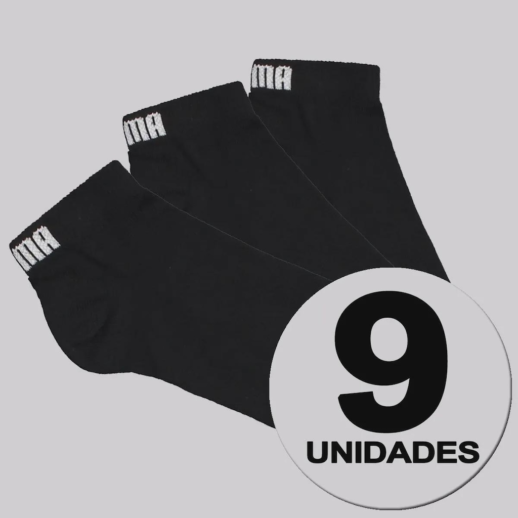 Kit 9 Pares de Meia Puma Sapatilha Masculina