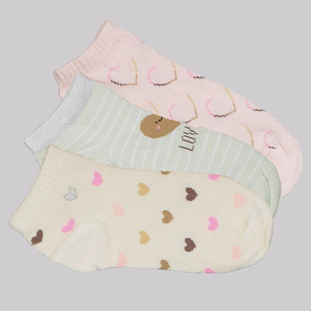 Kit 3 Pares de Meia Selene Sapatilha Infantil