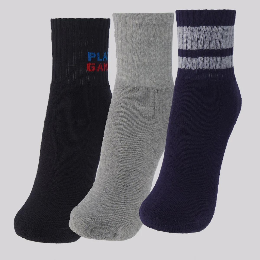 Kit 3 Pares de Meia Selene Cano Curto Infantil