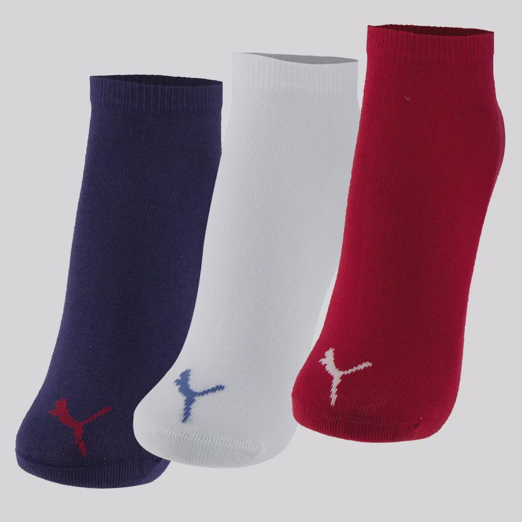 Kit 3 Pares de Meia Puma Sapatilha Unissex