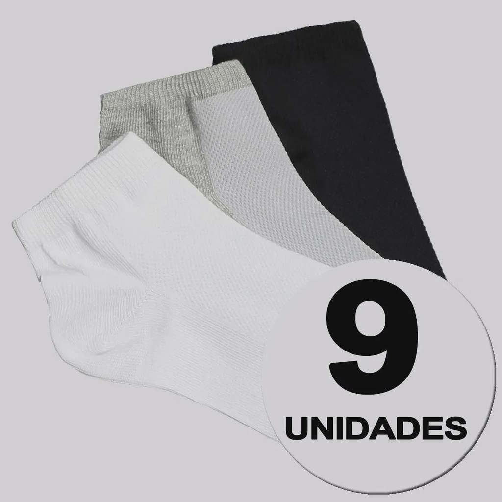 Kit 9 Pares de Meia Selene Cano Curto Feminino