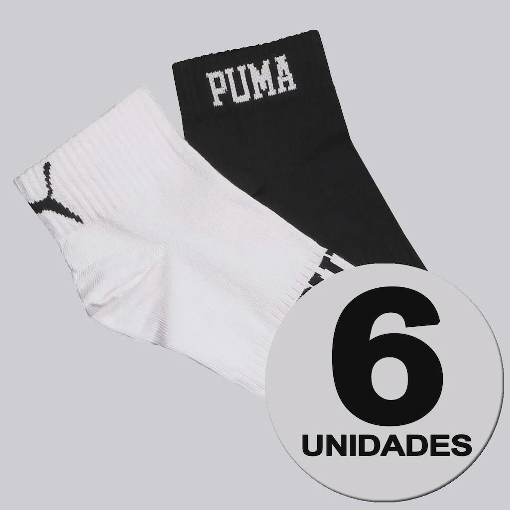 Kit 6 Pares de Meia Puma Cano Baixo Masculina