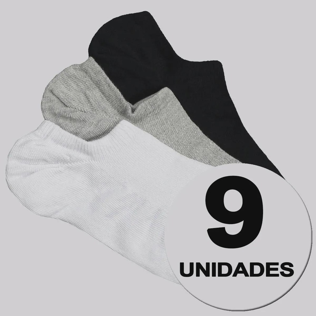 Kit 9 Pares de Meia Selene Sapatilha Invisível Unissex