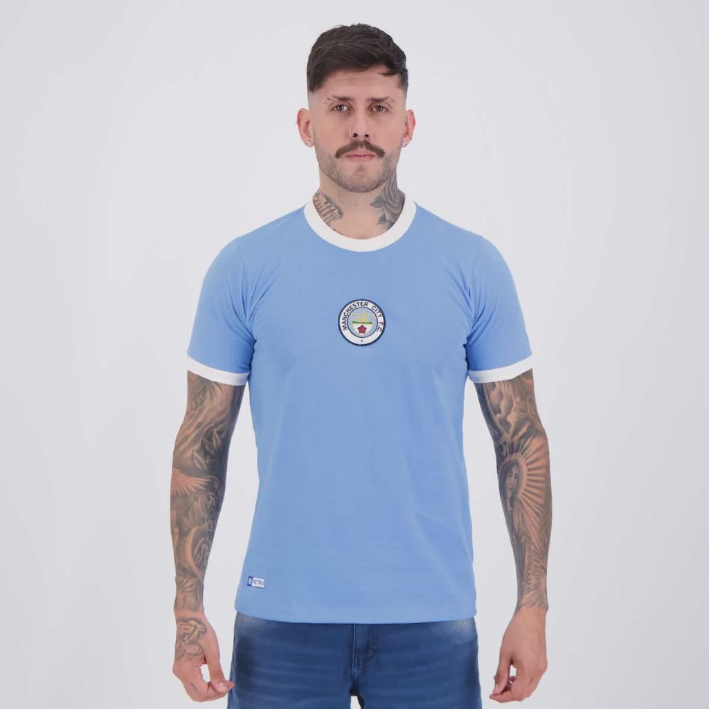 Camisa Manchester City Retrô 1972 Nº 10 Masculina