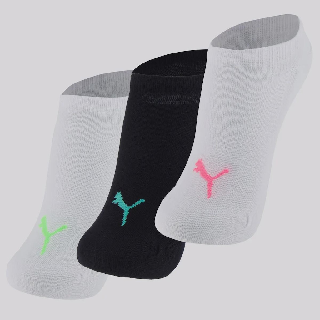 Kit 3 Pares de Meia Puma Sapatilha Invisível Feminina