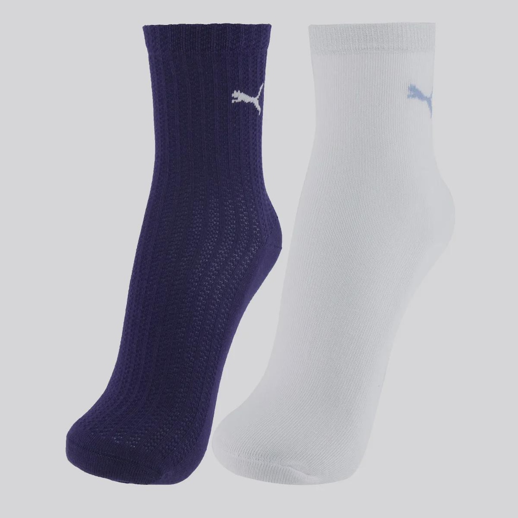 Kit 2 Pares de Meia Puma Cano Médio Feminina