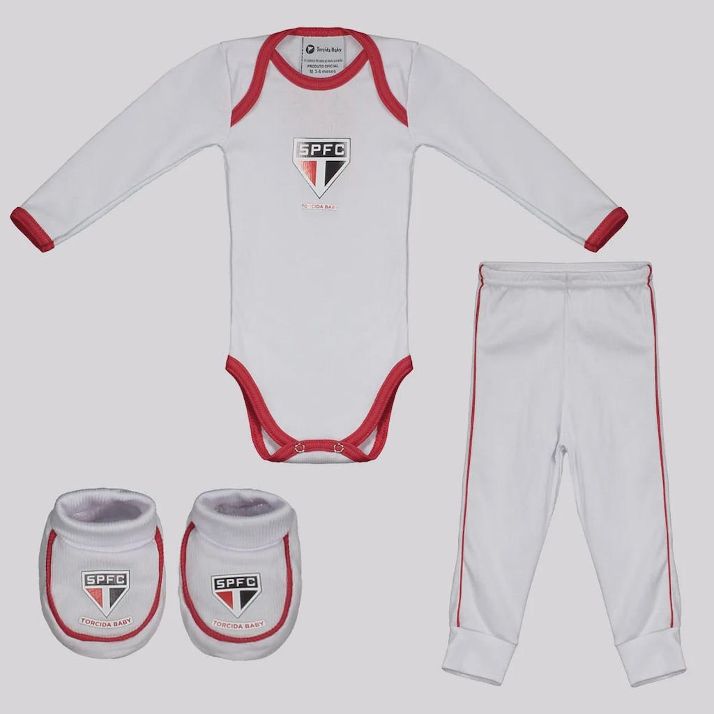 Kit Body Longo Calça e Pantufa Infantil São Paulo