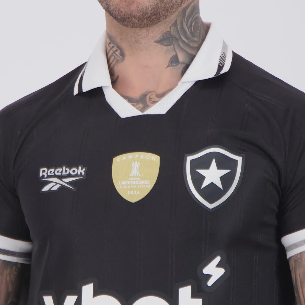 Imagem 5 do produto Camisa do Botafogo II 25/26 Reebok Campeão Libertadores 2024 Masculina
