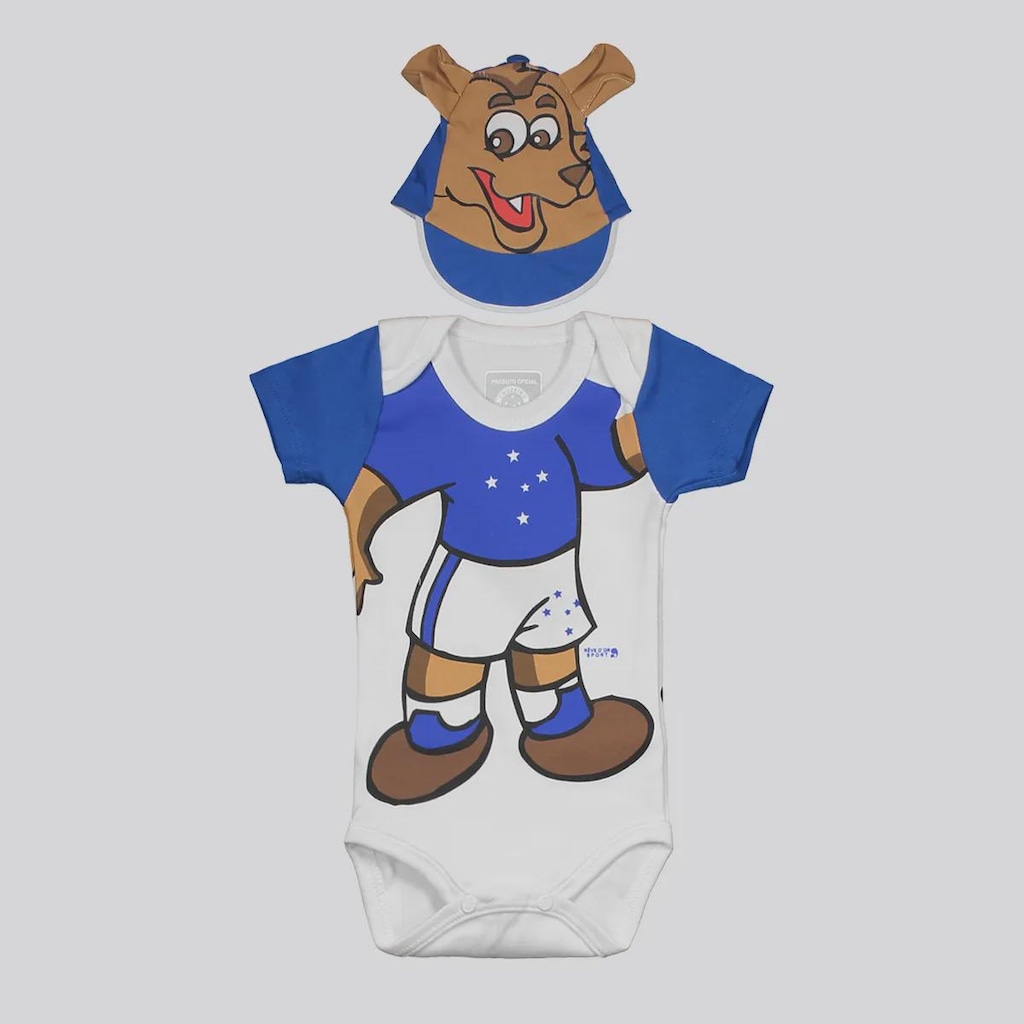 Kit Body e Boné Cruzeiro Mascote Infantil