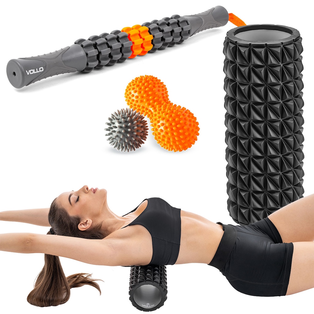 Kit Acessórios de Massagem Vollo Rolo + Bastão + Bola