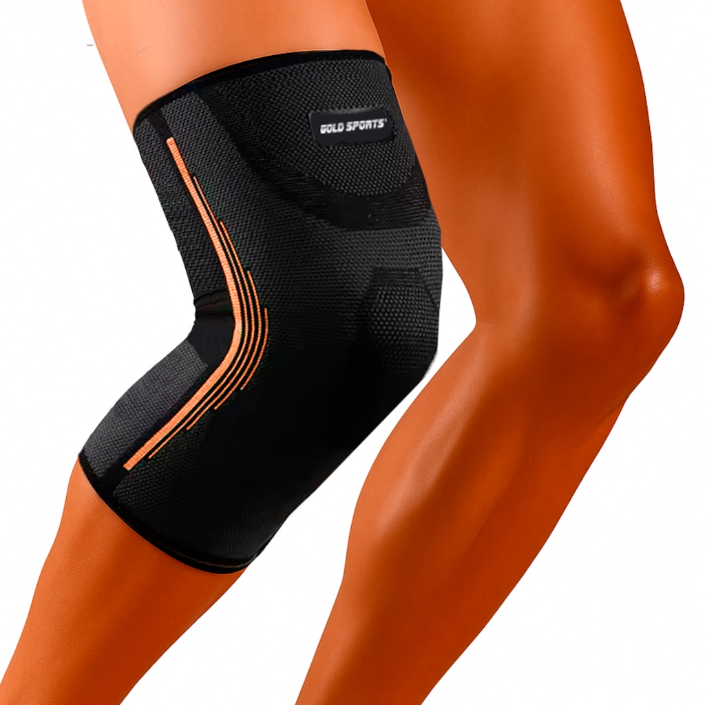 Joelheira de Compressão Gold Sports Elástica Estabilidade e Fortalecimento