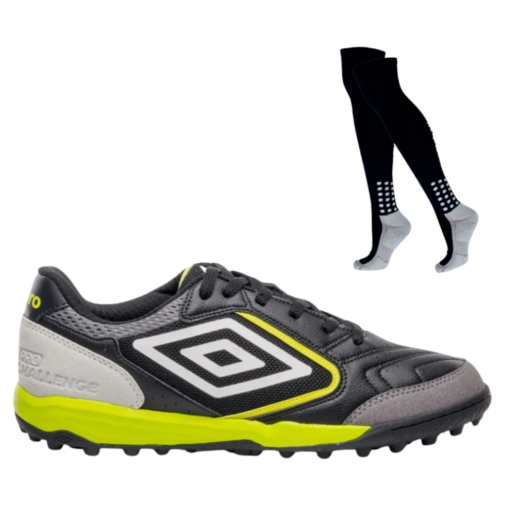 Chuteira Society Masculina Umbro Pro Challenge Uptake + 1 Par de Meião