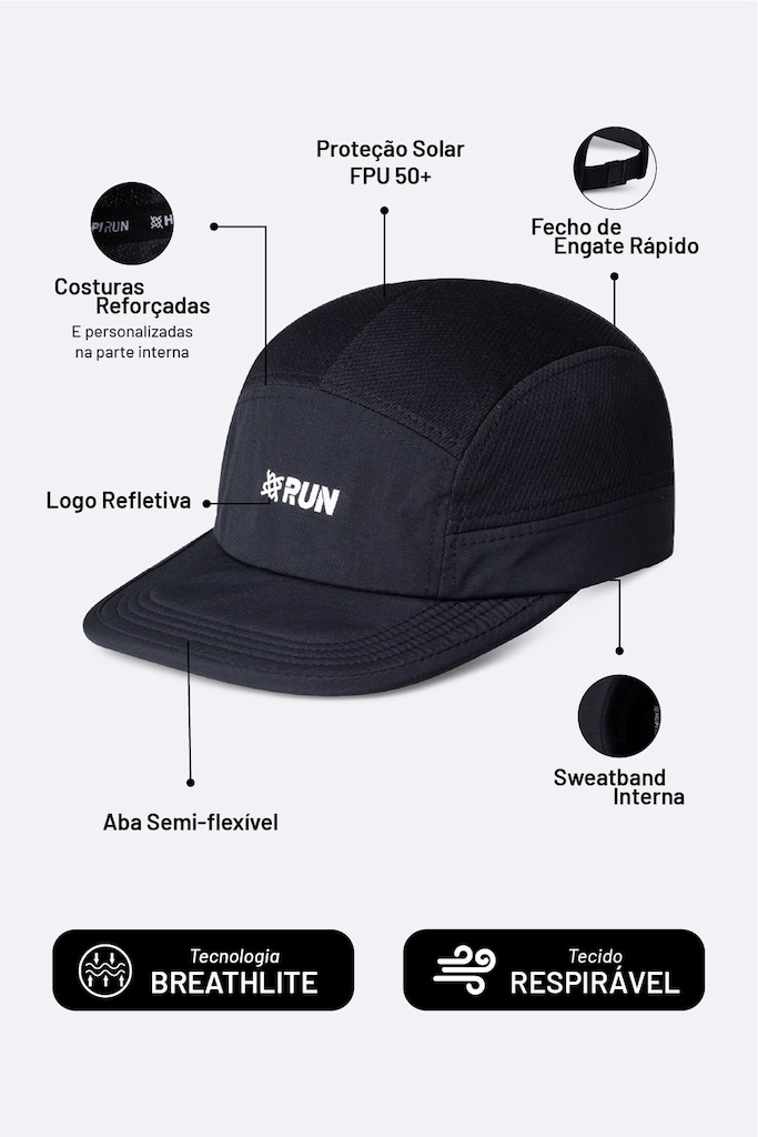 Imagem 3 do produto Boné HUPI Run Supreme Preto Run