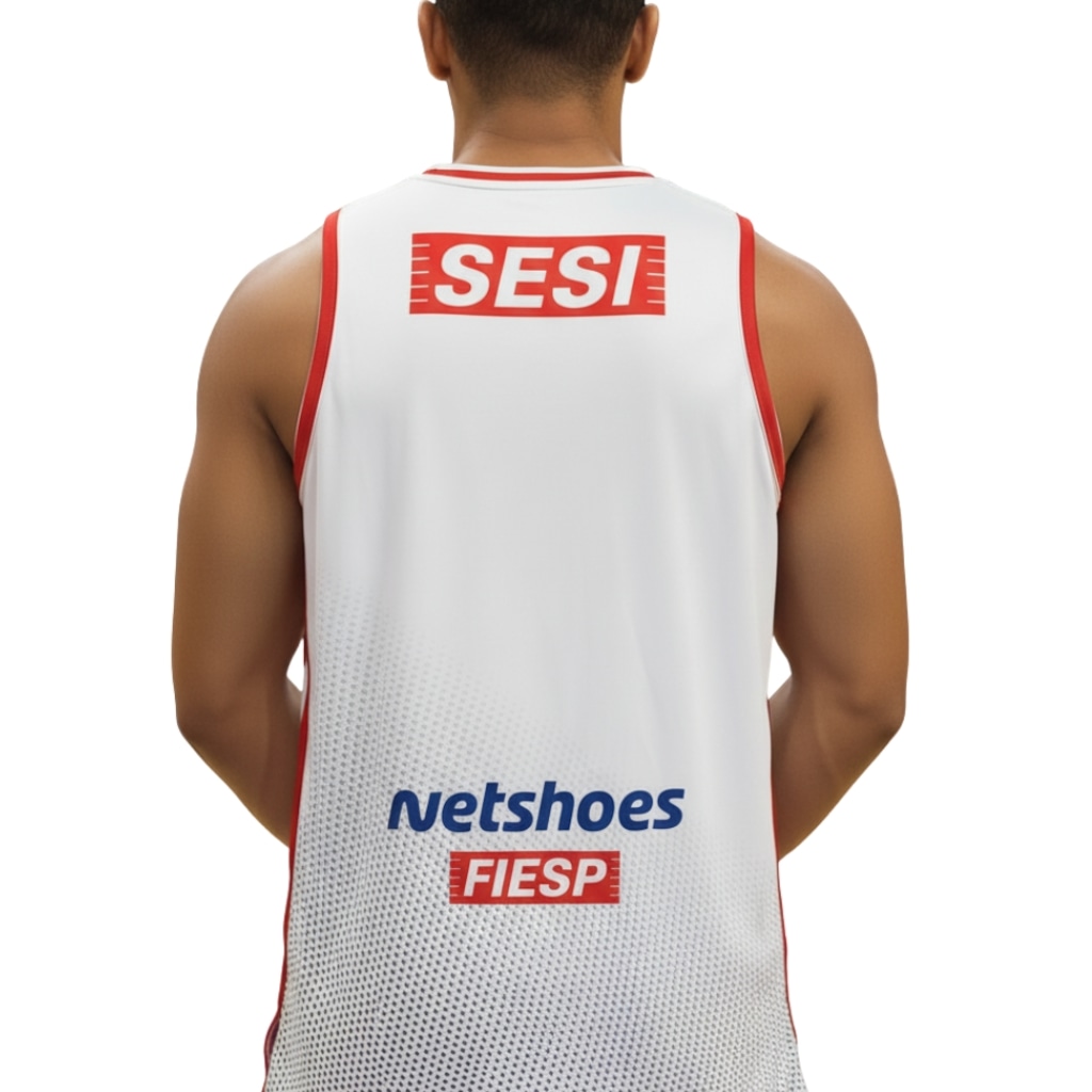 Imagem 2 do produto Regata Larulp Sesi Franca Basquete Jogador Branco - Masculino