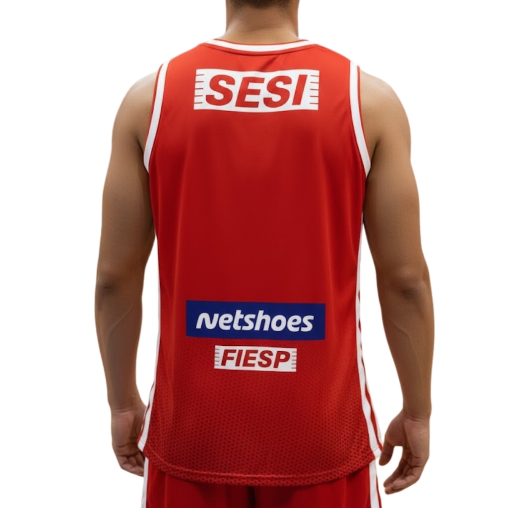 Imagem 2 do produto Regata Larulp Sesi Franca Basquete Jogador Vermelho - Masculino