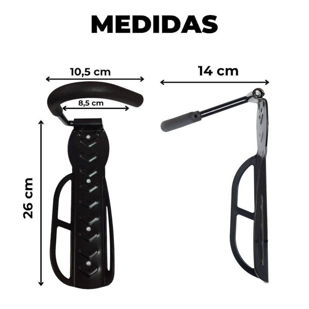 Imagem 5 do produto Suporte parede bicicleta bike vertical Absolute gancho fixo