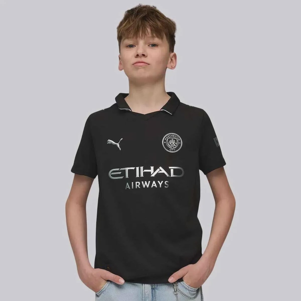 Imagem 3 do produto Camisa Manchester City II 2026 9 Haaland Puma Infantil