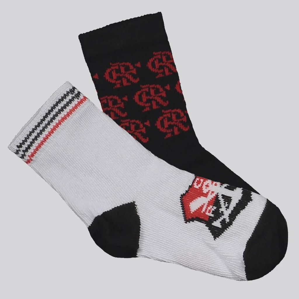 Kit Meias Flamengo 2 Pares Infantil