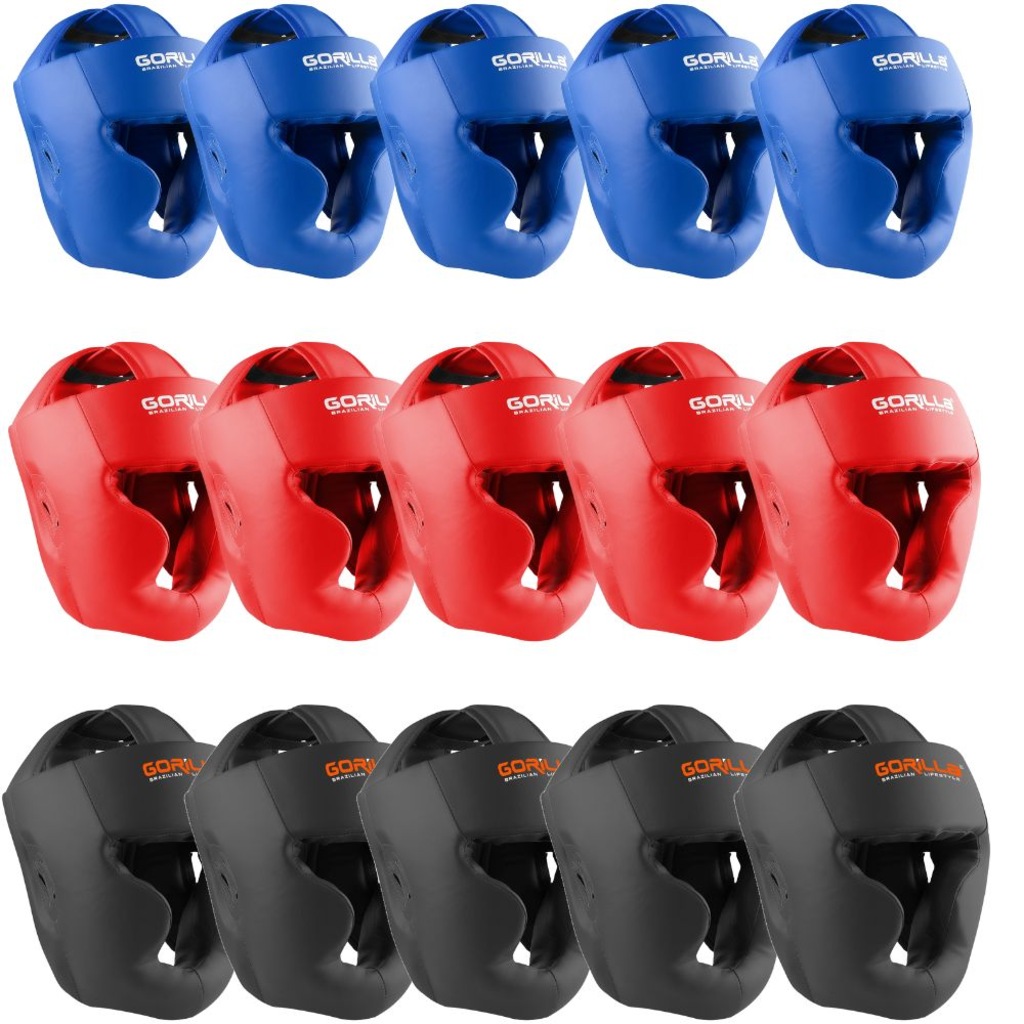 Kit com 15 Capacetes Muay Thai Boxe Adulto Gorilla