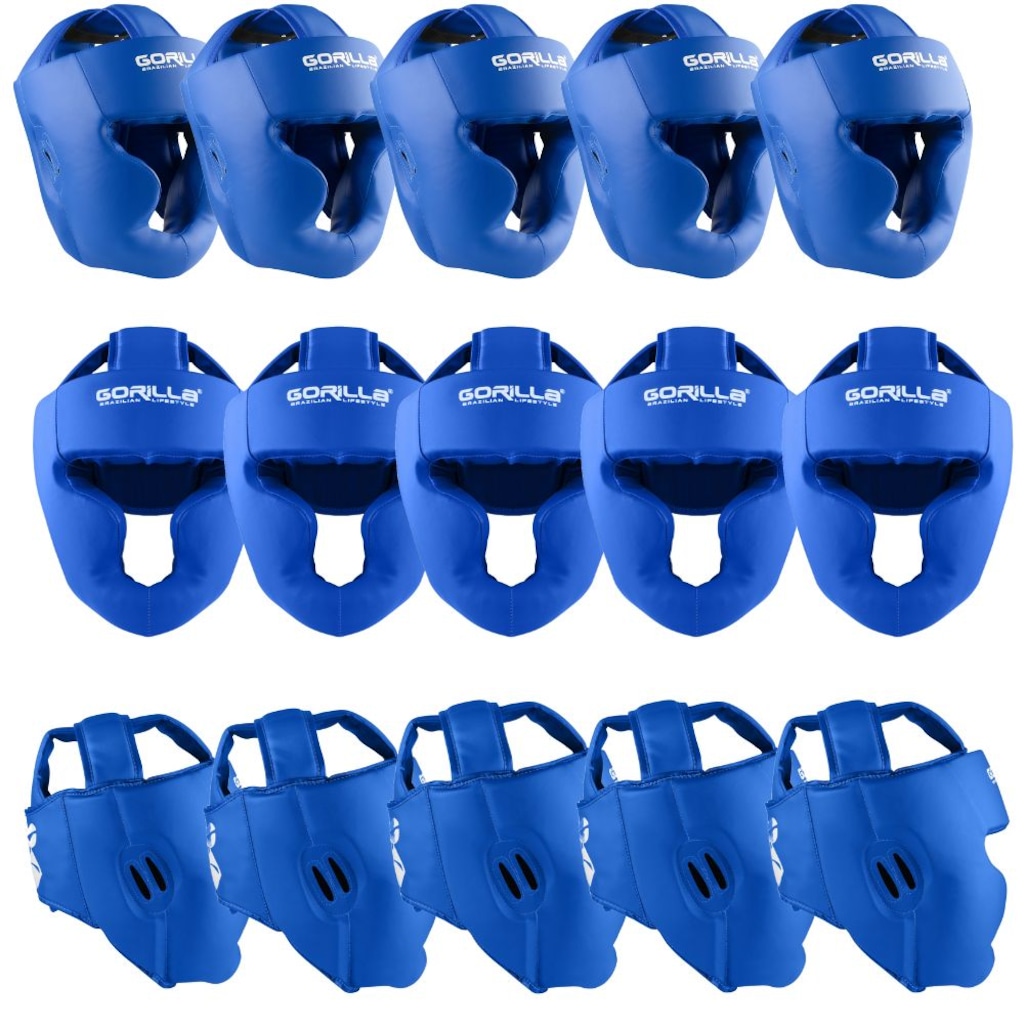 Kit com 15 Capacetes Muay Thai Boxe Adulto Gorilla