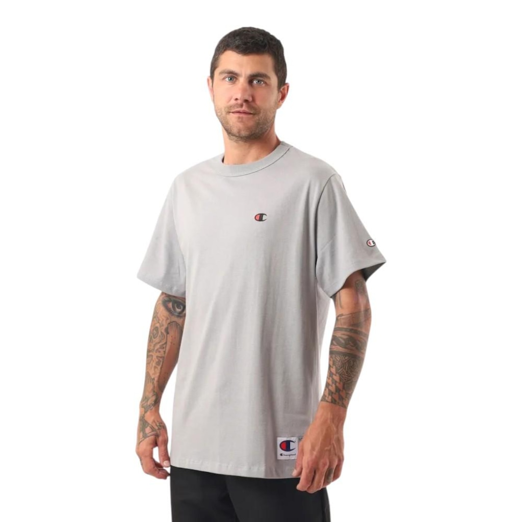 Camiseta Champion Malhão Pes Logo com Bordado Masculina