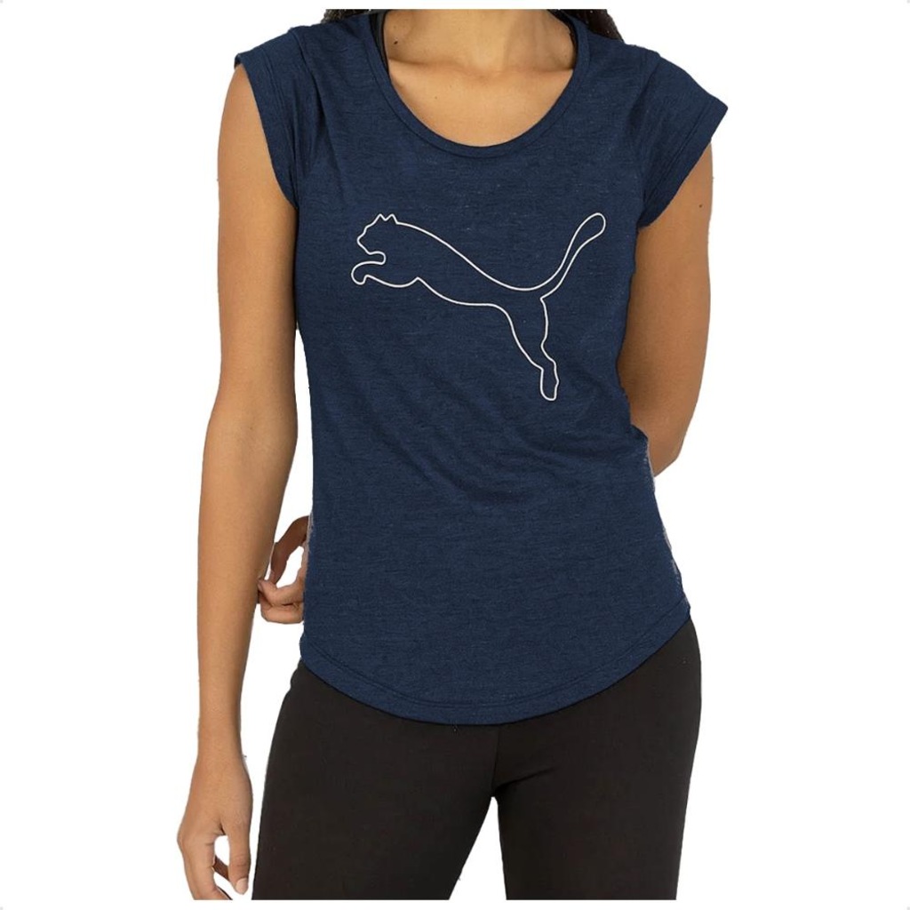 Camiseta Puma Performance Heather Cat Tee Feminina