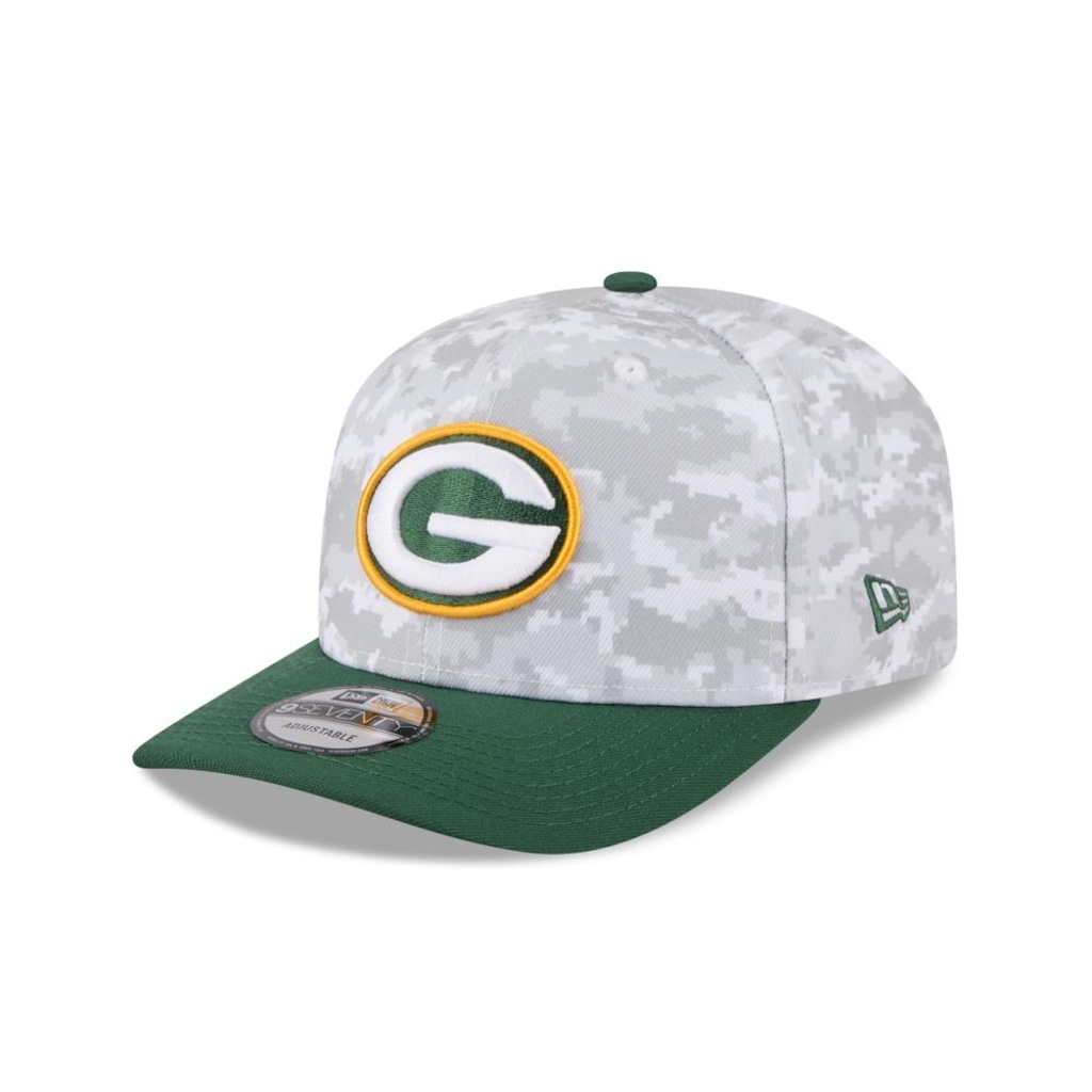 Boné New Era 9Seventy Green Bay Packers NFL Salute Service 2025 Masculino