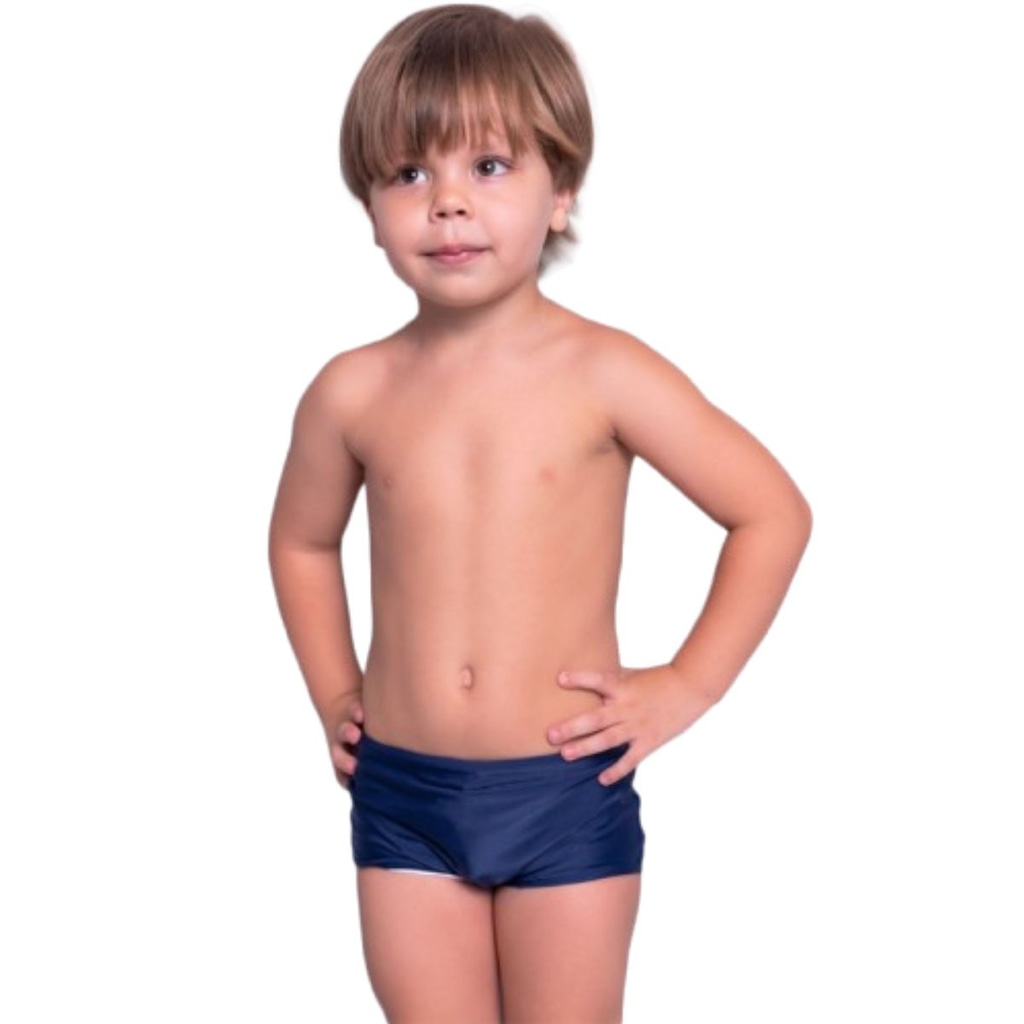 Sunga Box Básica Lisa Vekyo Moda Praia Infantil