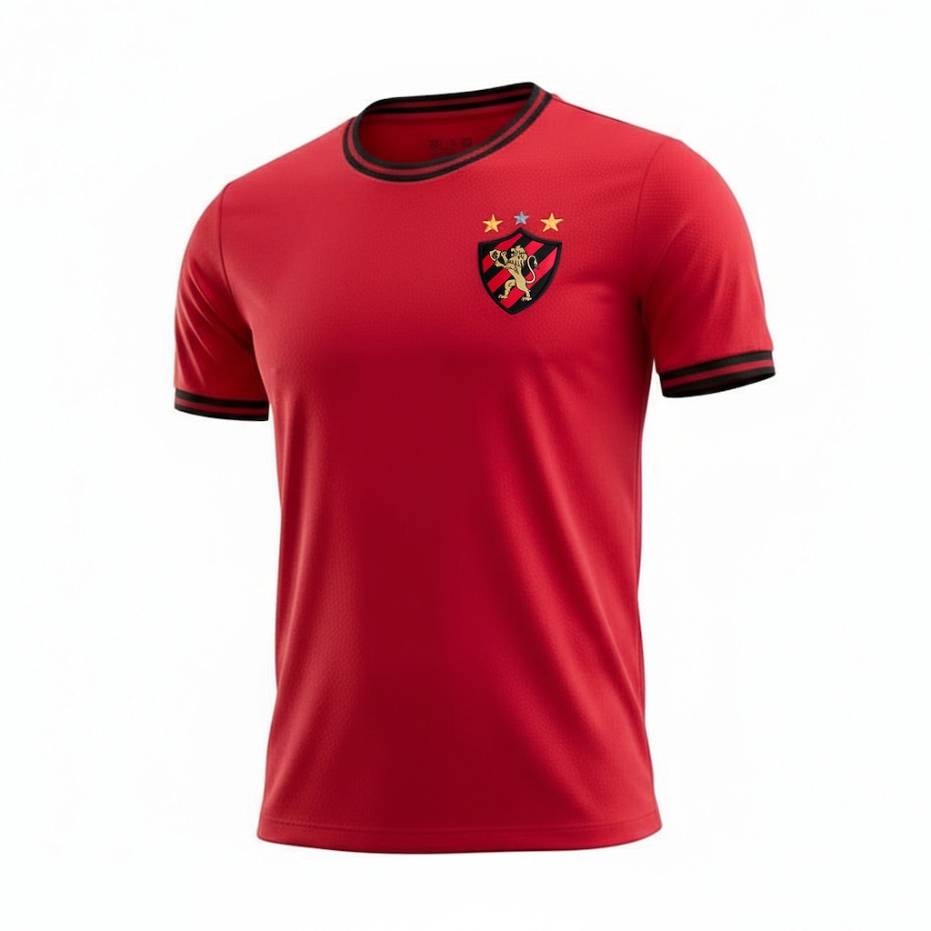 Camisa Sport Recife Jacquard Símbolo Bordado RetrôMania - Masculino