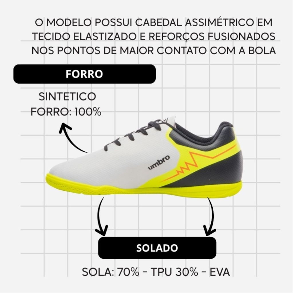 Imagem 3 do produto Chuteira De Futsal Umbro Adamant Top Speed Jr - Infantil