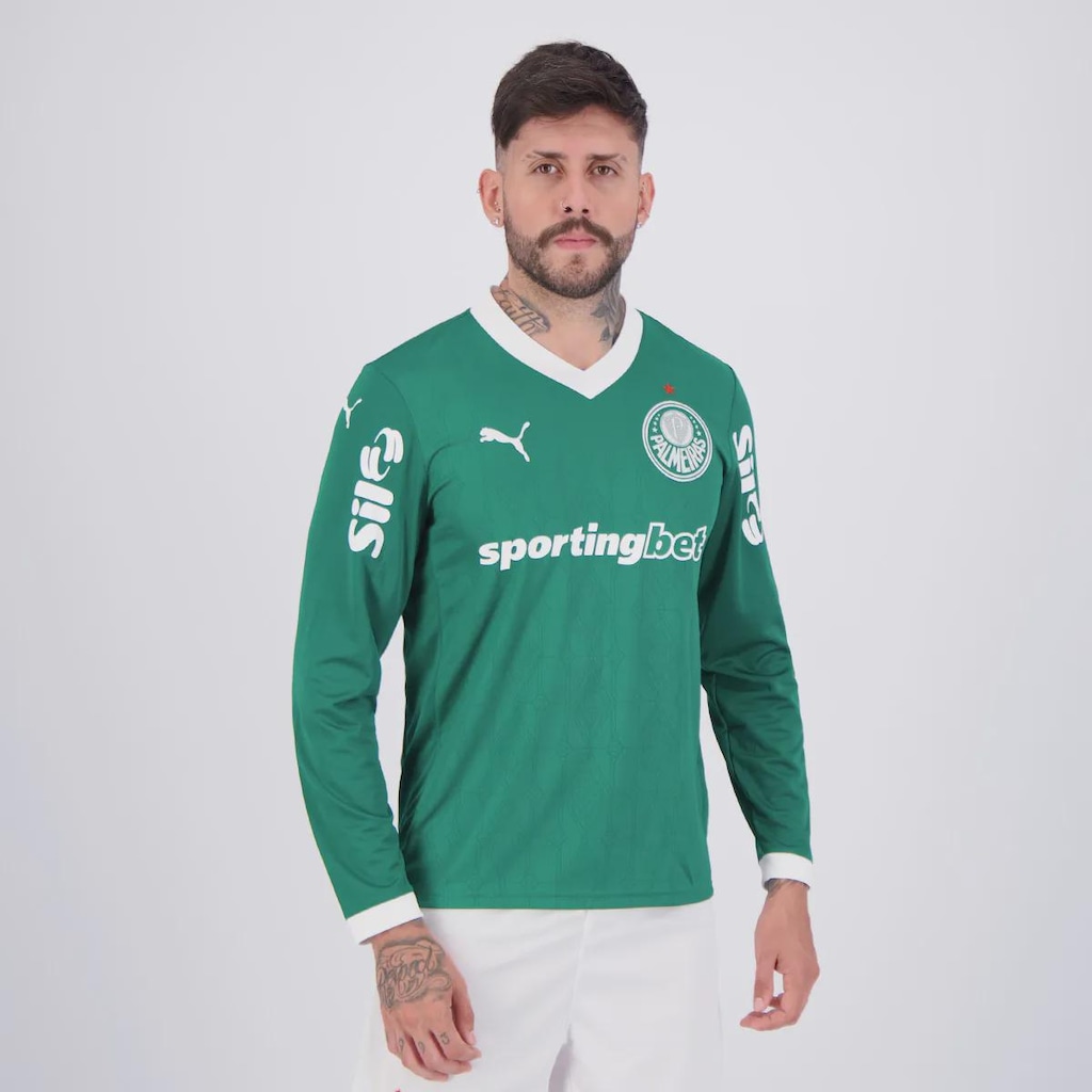 Imagem 2 do produto Camisa do Palmeiras I 25/26 ML Puma Com Patrocínio Masculina