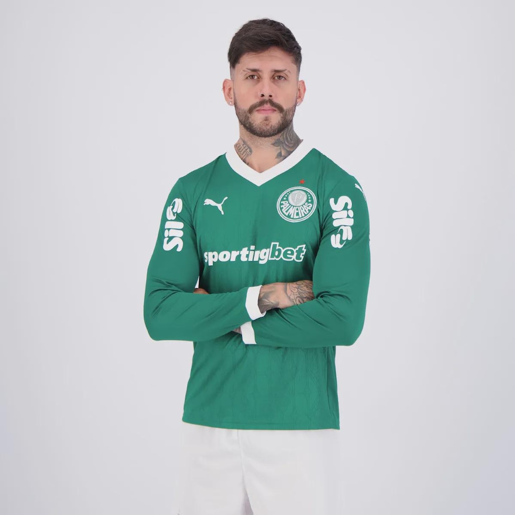 Imagem 3 do produto Camisa do Palmeiras I 25/26 ML Puma Com Patrocínio Masculina