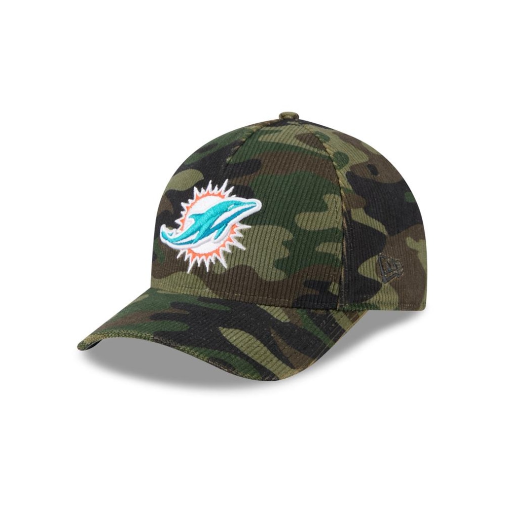 Boné New Era 9Forty M-Crown A-Frame Miami Dolphins NFL Salute Service 2025 Masculino