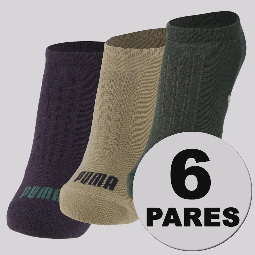 Kit 6 Pares Meia Puma Sapatilha Invisível