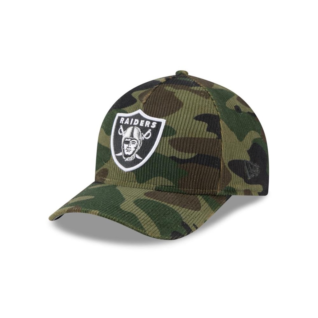 Boné New Era 9Forty M-Crown A-Frame Las Vegas Raiders NFL Salute Service 2025 Masculino