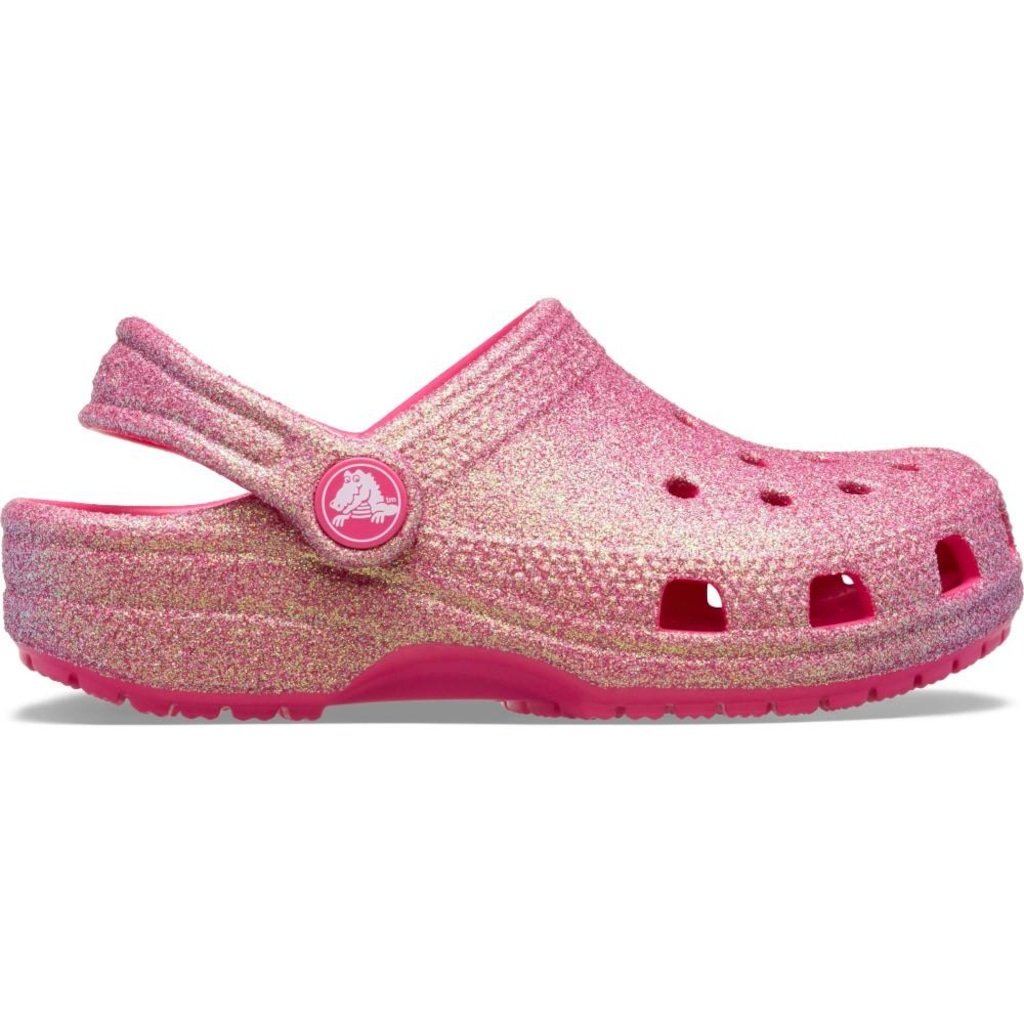 Sandália Infantil Crocs Classic Iridescent Glitter Clg T Dragon Fruit