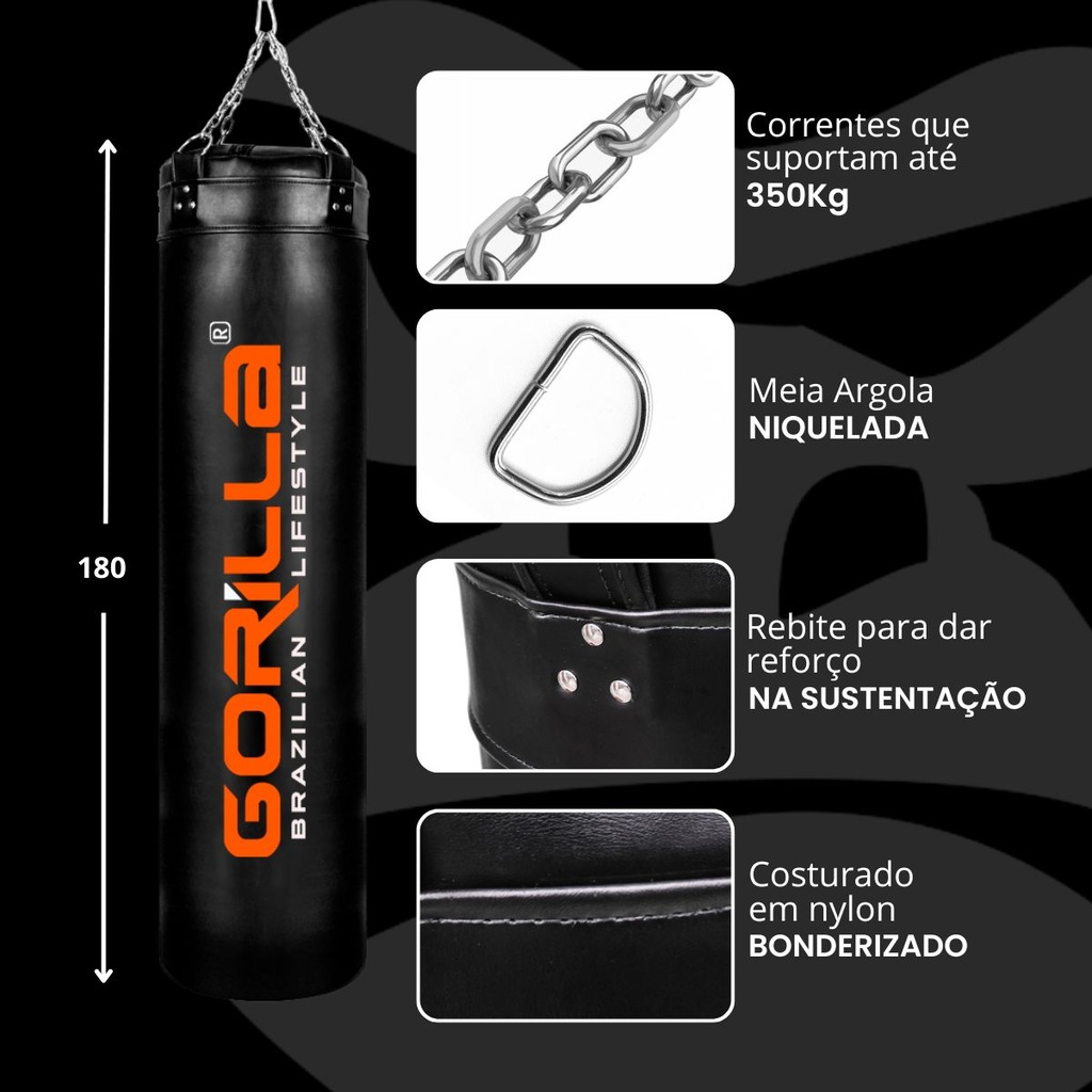 Imagem 2 do produto Kit 5 saco de pancadas Gorilla 180x100