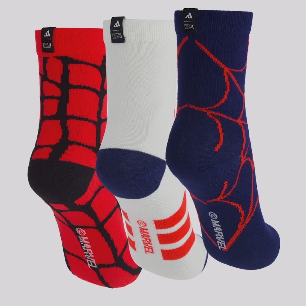 Imagem 2 do produto Kit 3 Pares Meia adidas LK MRVL SM Infantil