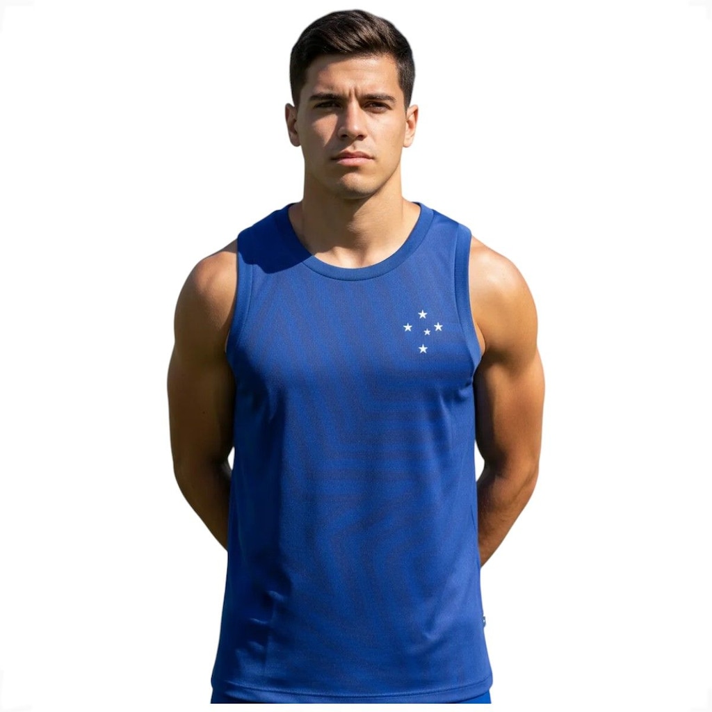 Camiseta Regata Do Cruzeiro Clássica Logo em Silk - Surf Center - Masculina