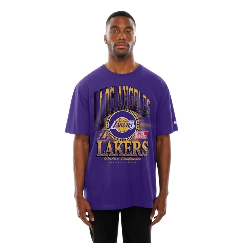 Camiseta New Era Oversize Los Angeles Lakers NBA Masculina
