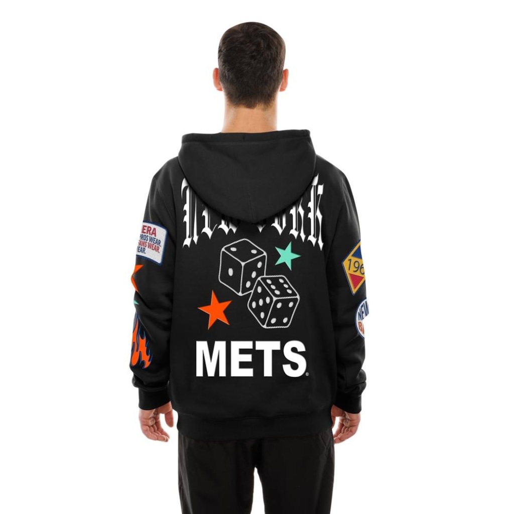 Imagem 2 do produto Blusão de Moletom New Era Canguru Fechado New York Mets MLB Masculino
