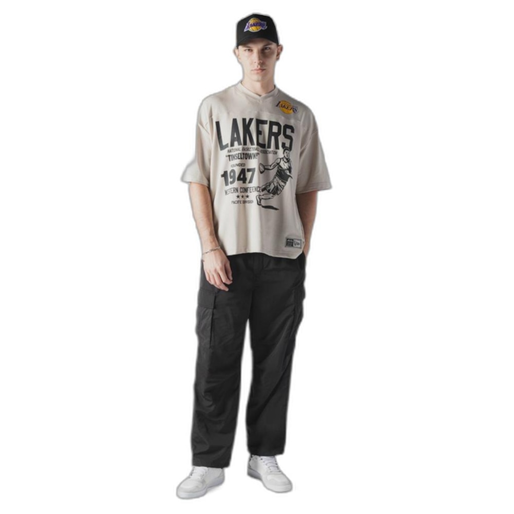 Camiseta New Era Oversize Los Angeles Lakers NBA Masculina